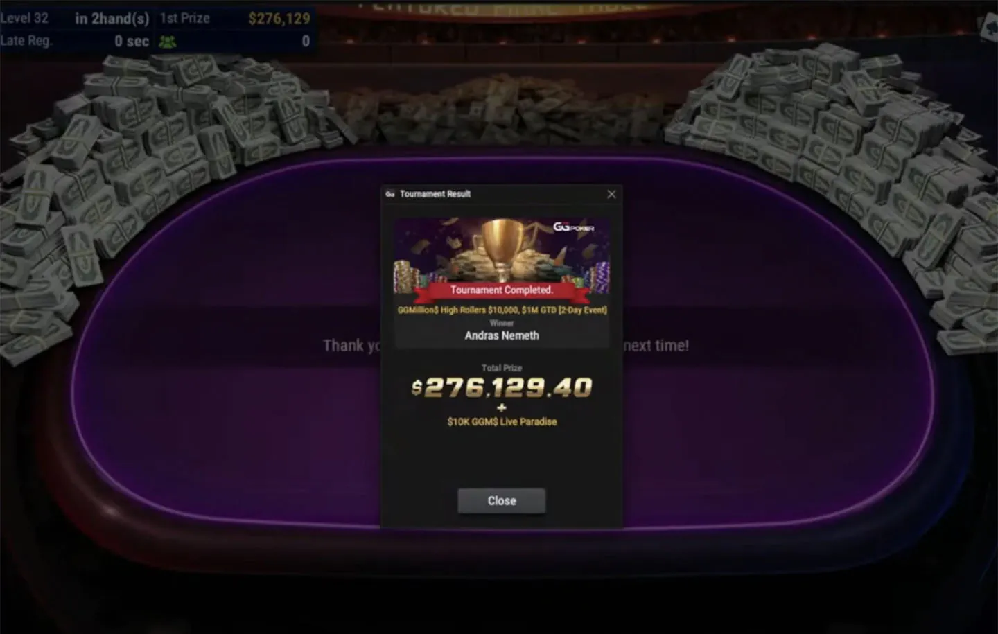 Andras “probirs” Nemeth stürmt durch den GGMillion$-Finaltisch und holt seinen vierten Titel ($276K)