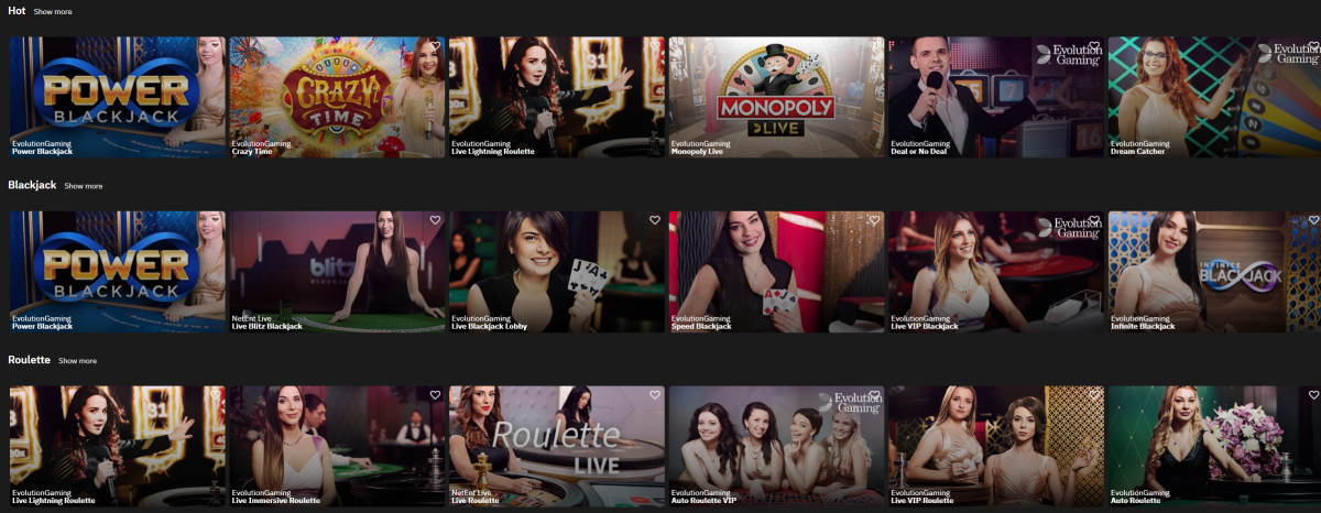 Live Casino von Fastbet
