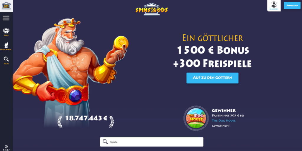 Startseite von Spins Gods