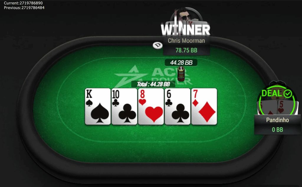 
Finale Hand des $1,050 The Sunday Banana $400K GTD