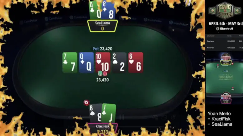 SeaLlama gegen KraciFisk auf CoinPoker