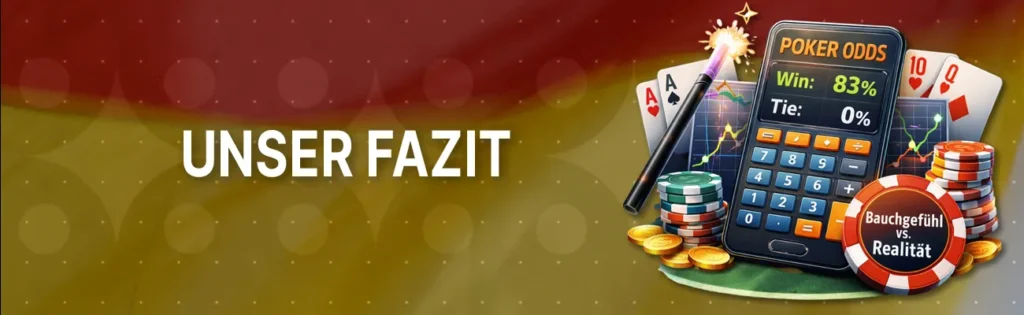Ein Poker Odds Rechner wirkt keine Wunder, ersetzt aber unsicheres Bauchgefühl durch klare Fakten. Wenn du deine Hände nach der Session kurz nachstellst, siehst du sofort, ob deine Einschätzung stimmte.