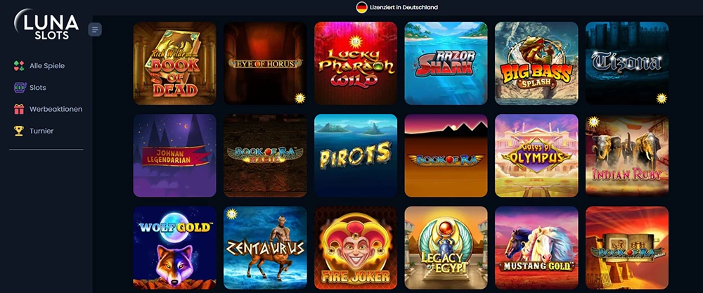 Spiele bei Luna Slots