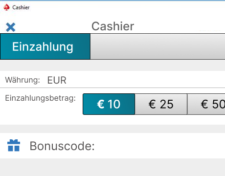 Erste Einzahlung mit Code