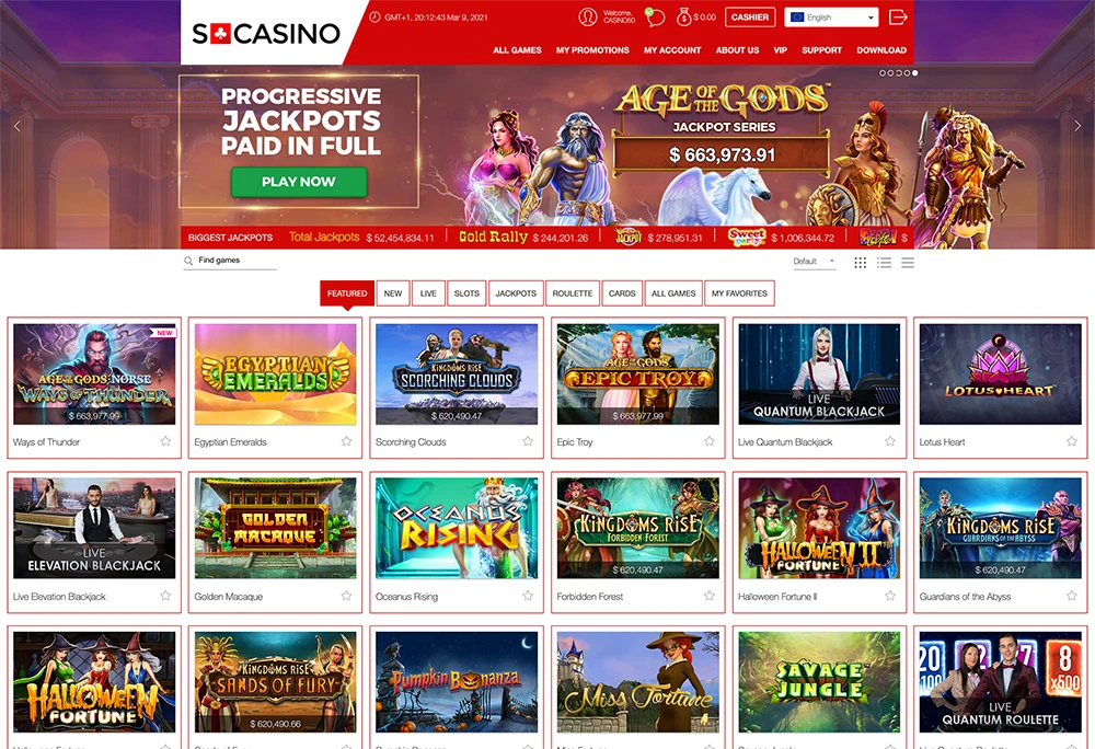 SCasino Homepage