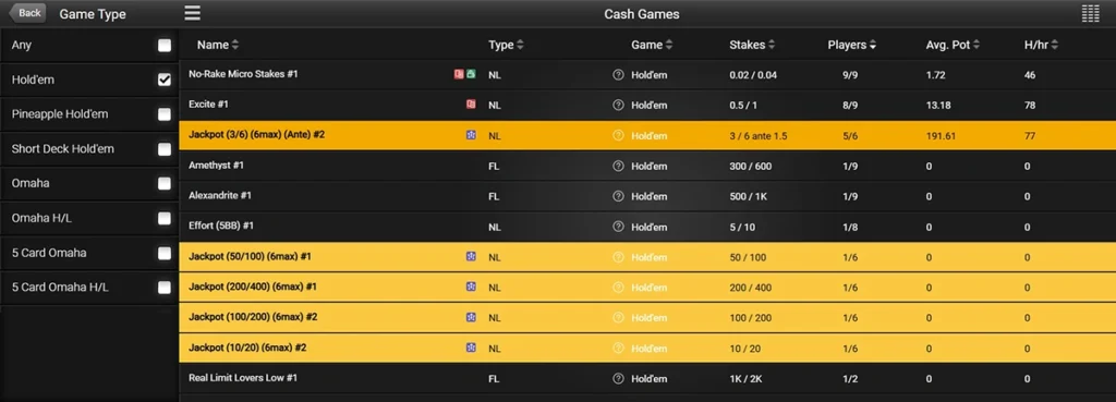 Pokerspiele von SwC Poker