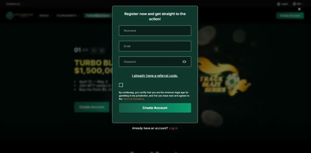 Bei FullHouseCrypto anmelden