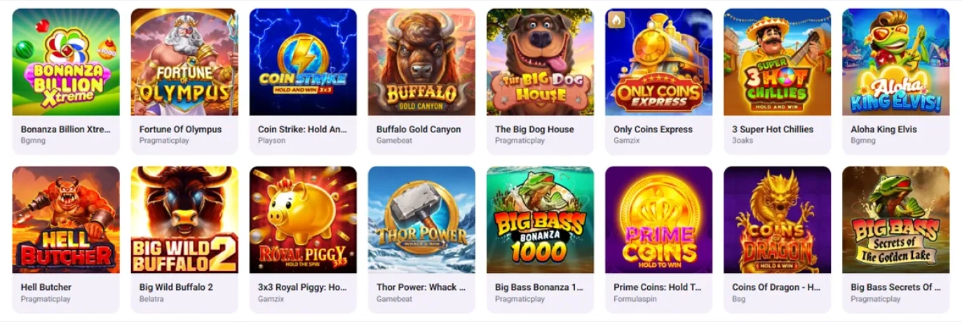 Spieleportfolio: Slots, Tischspiele und Live-Casino
