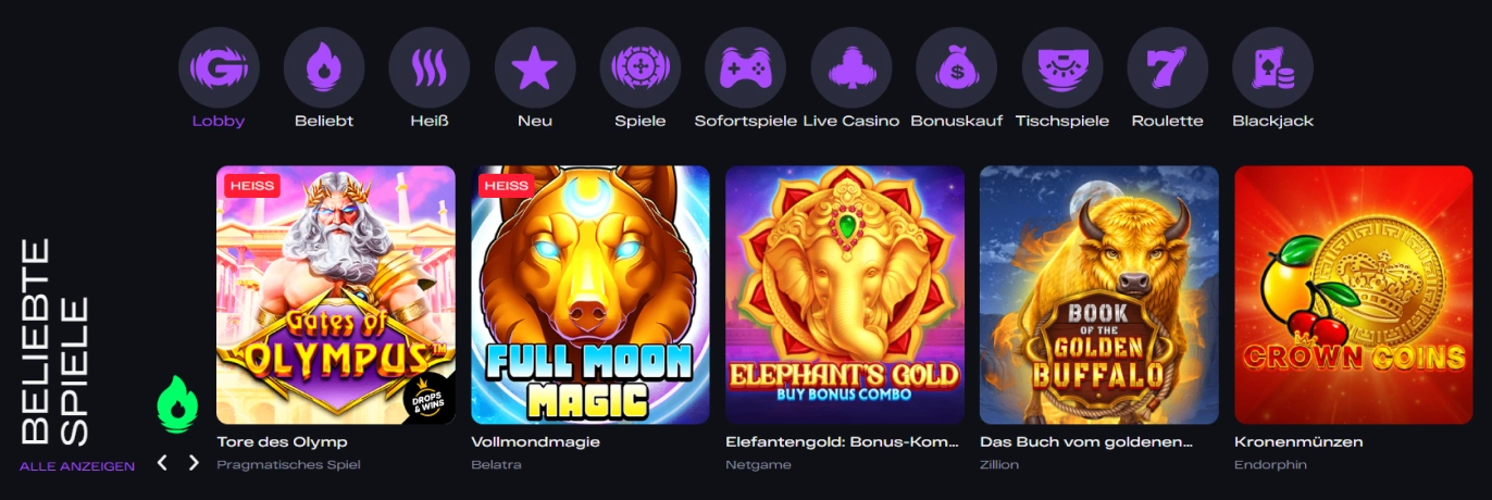 GlitchSpin Spieleportfolio und Software-Anbieter