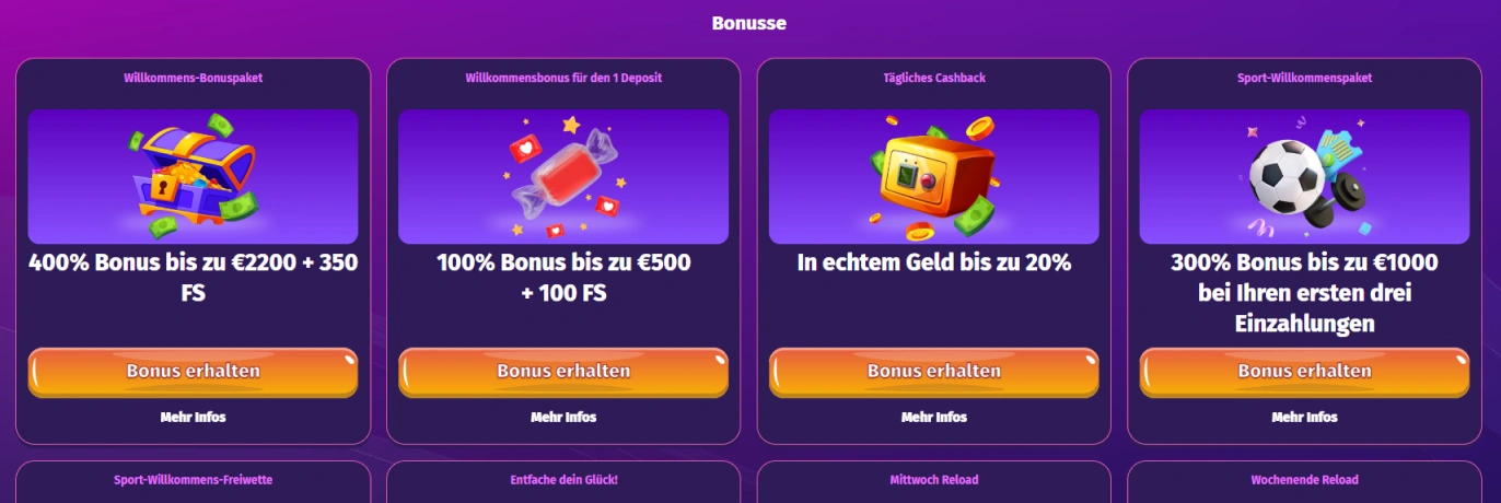 Lollyspins Bonusse