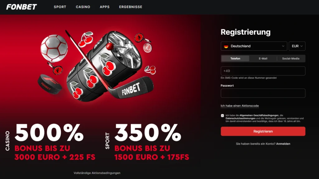 Fonbet registrieren screenshot