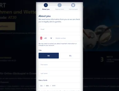 Persönliche Daten eingeben: